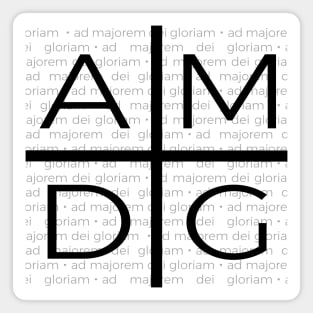 Ad Majorem Dei Gloriam Jesuit Cross with text black Magnet